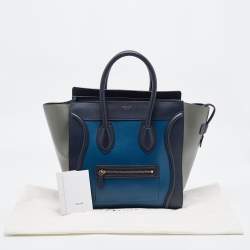 Pre Owned Celine Multicolor Leather Mini Luggage Tote