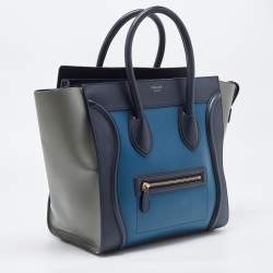Pre Owned Celine Multicolor Leather Mini Luggage Tote