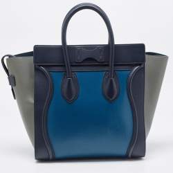 Pre Owned Celine Multicolor Leather Mini Luggage Tote