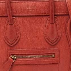 مملوكة مسبقًا Céline Rust Brown Leather Nano Luggage Tote