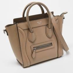 Pre Owned Céline Beige Leather Nano Luggage Tote