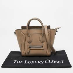 Pre Owned Céline Beige Leather Nano Luggage Tote