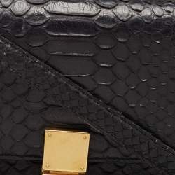 Celine Black Python Medium Classic Box Shoulder Bag