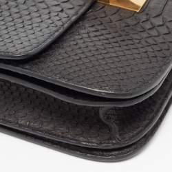 Celine Black Python Medium Classic Box Shoulder Bag