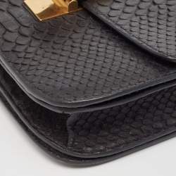 Celine Black Python Medium Classic Box Shoulder Bag