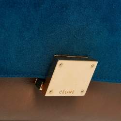 Pre Owned Celine Tri Color Leather and Suede Medium Trapeze Bag