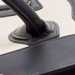 Pre Owned Celine Tri Color Leather and Canvas Mini Luggage Tote