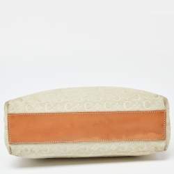 Pre Owned Celine Beige/Tan Macadam Suede and Leather Vintage Bag