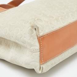 Pre Owned Celine Beige/Tan Macadam Suede and Leather Vintage Bag