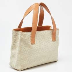 Pre Owned Celine Beige/Tan Macadam Suede and Leather Vintage Bag