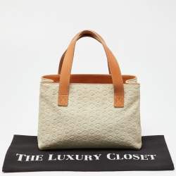 Pre Owned Celine Beige/Tan Macadam Suede and Leather Vintage Bag