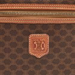 Pre Owned Celine Brown Macadam Coated Canvas and Leather Vanity Bag
