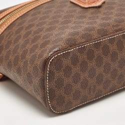 Pre Owned Celine Brown Macadam Coated Canvas and Leather Vanity Bag