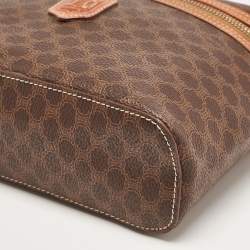 Pre Owned Celine Brown Macadam Coated Canvas and Leather Vanity Bag