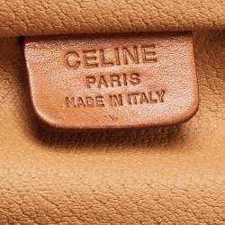 Pre Owned Celine Brown Macadam Coated Canvas and Leather Vanity Bag