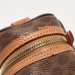 Pre Owned Celine Brown Macadam Coated Canvas and Leather Vanity Bag