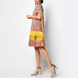 Pre Owned Celine Yellow Python Medium Classic Box Bag