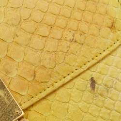 Pre Owned Celine Yellow Python Medium Classic Box Bag