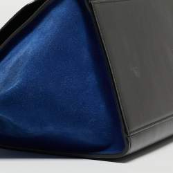 Pre Owned Celine Multicolor Snakeskin And Suede Small Trapeze Bag