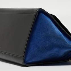 Pre Owned Celine Multicolor Snakeskin And Suede Small Trapeze Bag