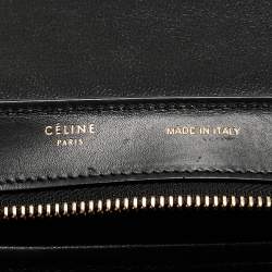 Pre Owned Celine Multicolor Snakeskin And Suede Small Trapeze Bag