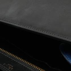 Pre Owned Celine Multicolor Snakeskin And Suede Small Trapeze Bag