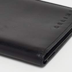 Celine Black Leather Compact Wallet