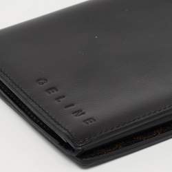 Celine Black Leather Compact Wallet