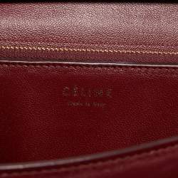 Pre Owned Celine Red/Black Python Medium Classic Box Shoulder Bag