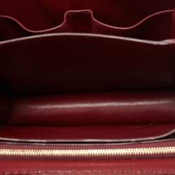 Pre Owned Celine Red/Black Python Medium Classic Box Shoulder Bag
