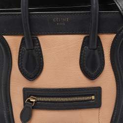 Pre Owned Celine Tricolor Leather Nano Luggage Tote