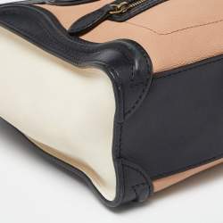 Pre Owned Celine Tricolor Leather Nano Luggage Tote