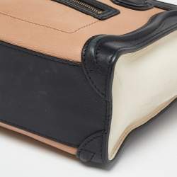 Pre Owned Celine Tricolor Leather Nano Luggage Tote