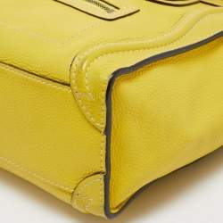 Pre Owned Céline Yellow Leather Nano Luggage Tote