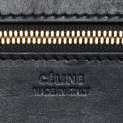 Celine Black/Cream Canvas and Leather Small Tie Tote