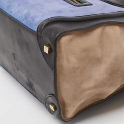 Pre Owned Celine Tricolor Leather and Nubuck Mini Luggage Tote