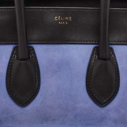 Pre Owned Celine Tricolor Leather and Nubuck Mini Luggage Tote