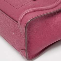 مملوكة مسبقًا Celine Burgundy Leather Nano Luggage Tote Bag