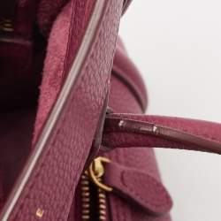 مملوكة مسبقًا Celine Burgundy Leather Nano Luggage Tote Bag