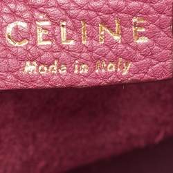 مملوكة مسبقًا Celine Burgundy Leather Nano Luggage Tote Bag