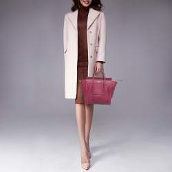 مملوكة مسبقًا Celine Burgundy Leather Nano Luggage Tote Bag