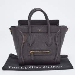 Pre Owned Céline Choco Brown Leather Nano Luggage Tote