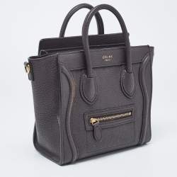 Pre Owned Céline Choco Brown Leather Nano Luggage Tote