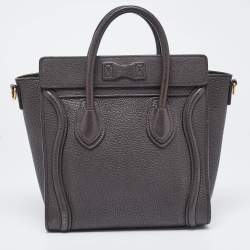 Pre Owned Céline Choco Brown Leather Nano Luggage Tote
