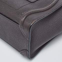 Pre Owned Céline Choco Brown Leather Nano Luggage Tote