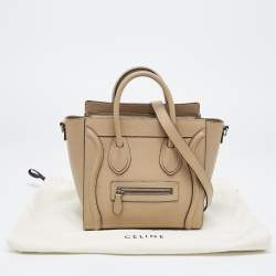 Pre Owned Céline Beige Leather Nano Luggage Tote