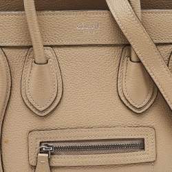 Pre Owned Céline Beige Leather Nano Luggage Tote