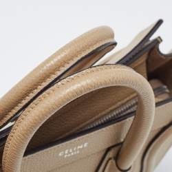 Pre Owned Céline Beige Leather Nano Luggage Tote