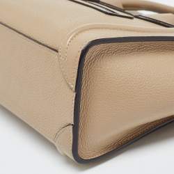 Pre Owned Céline Beige Leather Nano Luggage Tote