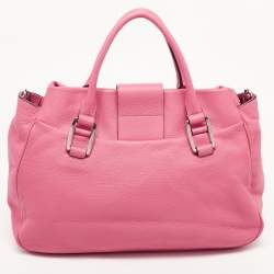Pre Owned Celine Fuchsia Leather Blossom Satchel